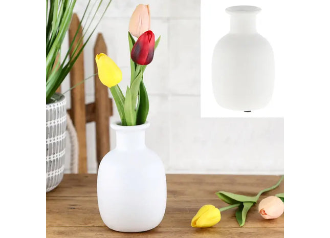 Mattweiße Keramikvase, Minimalistisches Design, ca. 9x14 cm TK Gruppe® Grosshandel 