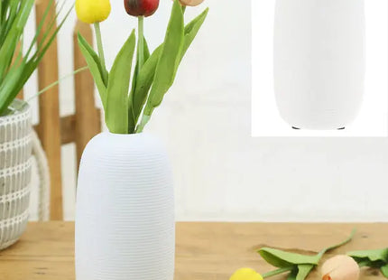 Mattweiße Keramikvase, Schlichtes Design, ca. 8x16 cm TK Gruppe® Grosshandel 