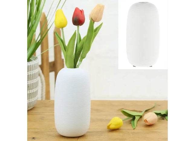 Mattweiße Keramikvase, Schlichtes Design, ca. 8x16 cm TK Gruppe® Grosshandel 