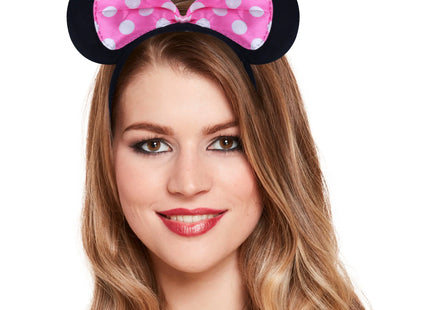 Mäuseohren Stirnband mit rosa Schleife, Kostümzubehör für Kinder & Erwachsene TK Gruppe® Grosshandel 