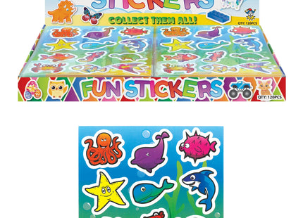 Meerestiere Aufkleber Set 12 Stück, 10x11,5 cm - Wasserfeste Aufkleber für Kinder, Deko & Basteln TK Gruppe® Grosshandel 