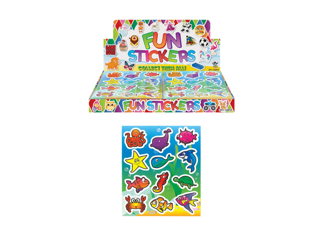 Meerestiere Aufkleber Set 12 Stück, 10x11,5 cm - Wasserfeste Aufkleber für Kinder, Deko & Basteln TK Gruppe® Grosshandel 