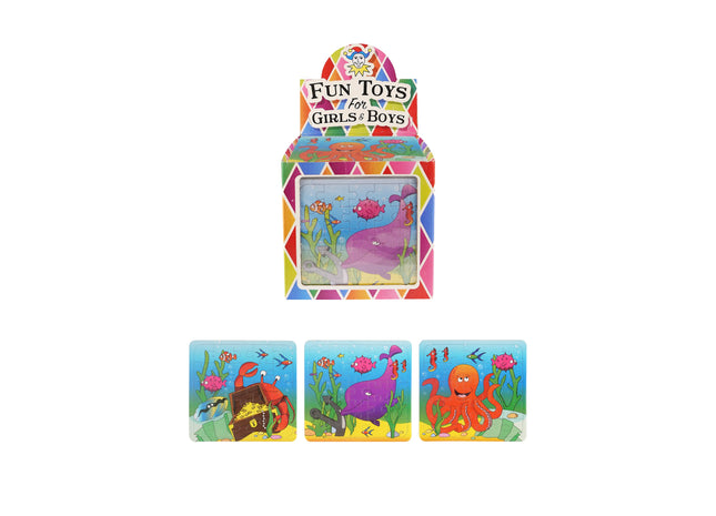 Meerestiere-Puzzle, 13 cm x 12 cm, 3 verschiedene Motive, Bildungsspelzeug für Kinder TK Gruppe® Grosshandel 