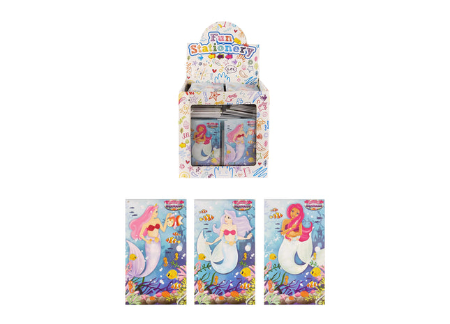 Meerjungfrau-Notizblock, Taschenformat 9,3 x 5,5 cm, verschiedene Designs, ideal für Notizen und Skizzen TK Gruppe® Grosshandel 