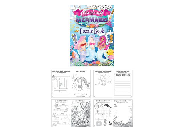 Meerjungfrauen-Rätselbuch – 16 Seiten, unterhaltsam und lehrreich, 10,5 x 14,5 cm TK Gruppe® Grosshandel 