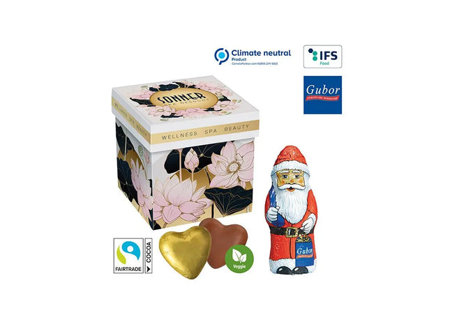Meeting Star Set mit Gubor Weihnachtsmann & Schokoladenherzen - Personalisierbar TK Gruppe® Grosshandel 