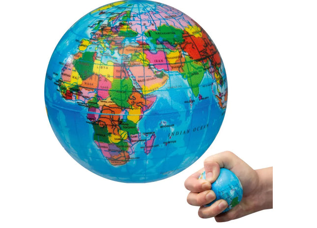 Mehrfarbiger Anti-Stressball in Weltkugeloptik – Stressabbau und Entspannung TK Gruppe® Grosshandel 