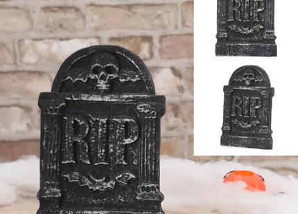 Memorial Stone Rest in Peace - Tomb Marker, Approx. 17x16cm - Halloween Tribute for Your Decor (92 characters) TK Gruppe® Grosshandel 