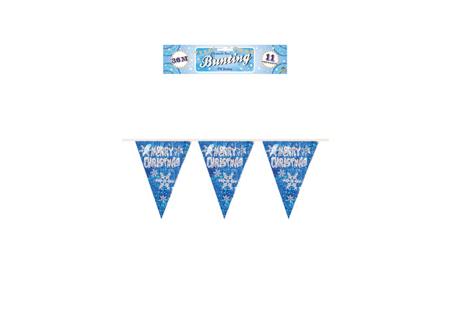 Merry Christmas Girlande, holografisch, 3,6 m, PVC – Festliche Raumdekoration TK Gruppe® Grosshandel 