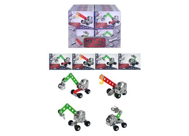 Metall-Bausatz Bagger Diy, 4Er Set - Bausatz für Hobbybastler & Modellbau-Fans TK Gruppe® Grosshandel 