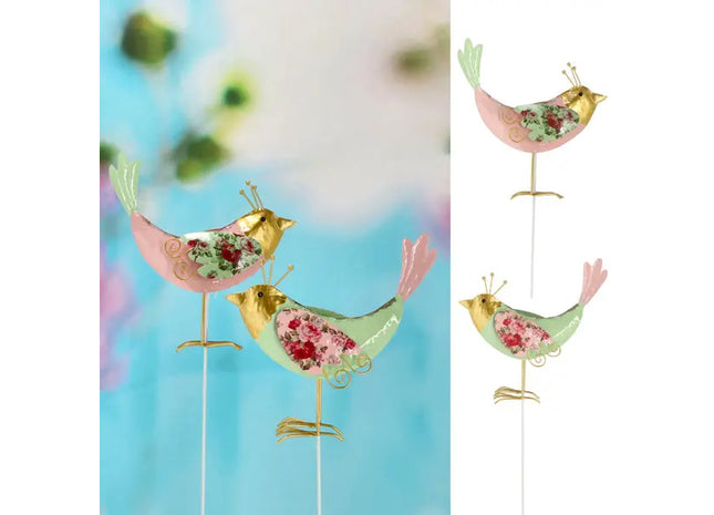 Metall Gartenstecker Vogel, Groß, 2 Stück, ca. 81cm TK Gruppe® Grosshandel 