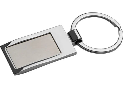 Metall Schlüsselanhänger, rechteckig - silbergrau TK Gruppe® Grosshandel 