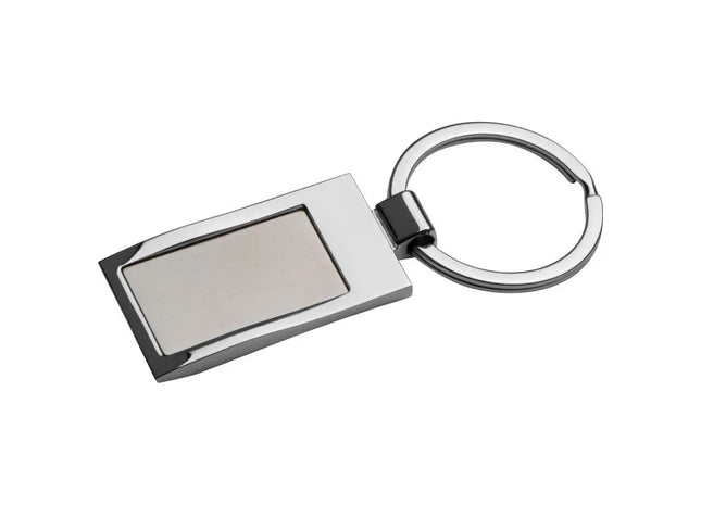 Metall Schlüsselanhänger, rechteckig - silbergrau TK Gruppe® Grosshandel 