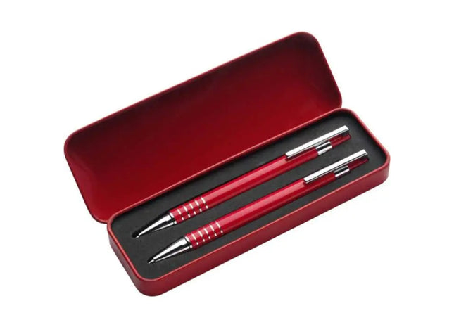 Yolanda Aluminium/Metall Schreibset: Elegante Stifte und Bleistifte für Büro, Schule und Geschenke TK Gruppe® Grosshandel 