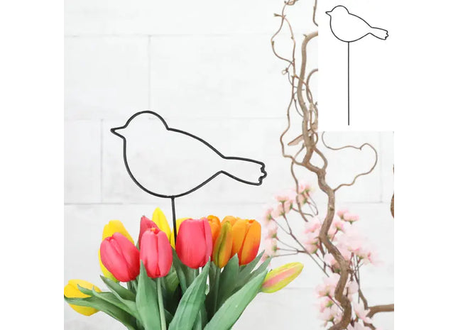 Metall-Vogel Pflanzstecker, 29 cm hoch - Dekoratives Gartenaccessoire TK Gruppe® Grosshandel 