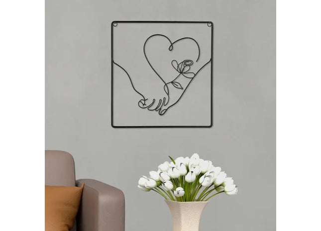 Metall Wandbild Hände & Herz, ca. 30x32cm TK Gruppe® Grosshandel 