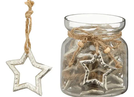 Metallanhänger Sternform, 25 Stück, Durchmesser 6 cm - Bastelbedarf TK Gruppe® Grosshandel 