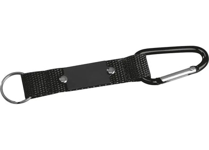 Metallener Schlüsselanhänger mit Karabiner & Plättchen in Schwarz – Elegant & Praktisch TK Gruppe® Grosshandel 
