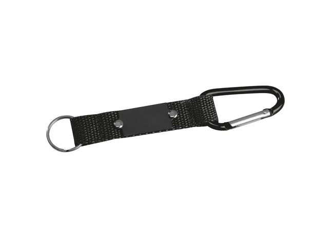Metallener Schlüsselanhänger mit Karabiner & Plättchen in Schwarz – Elegant & Praktisch TK Gruppe® Grosshandel 