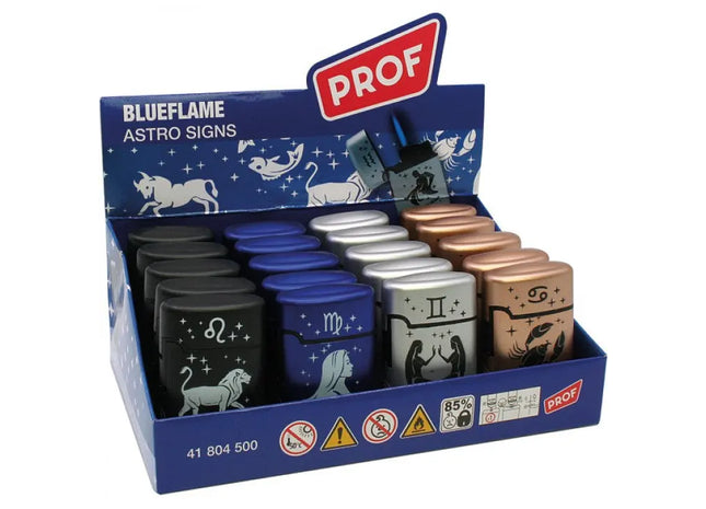 Metallfeuerzeug mit Sternzeichen JETFLAME, in Ausstellungsverpackung – Astrologie-Design TK Gruppe® Grosshandel 