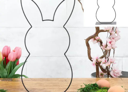 Metallhase stehend auf Sockel, 30 cm Hoch - Moderne Gartenfigur TK Gruppe® Grosshandel 