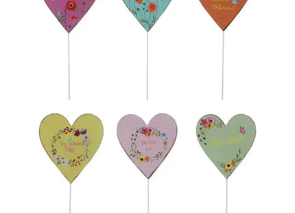 Metallherz-Stecker, 6er-Pack, ca. 10x30cmH TK Gruppe® Grosshandel 