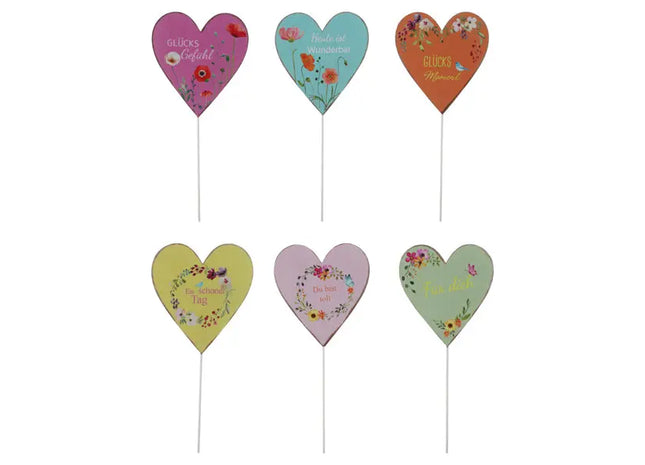 Metallherz-Stecker, 6er-Pack, ca. 10x30cmH TK Gruppe® Grosshandel 