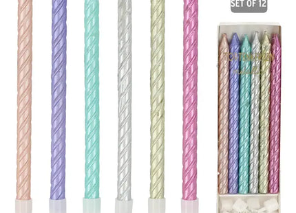 Metallic Tortenkerzen mit Haltern, 12er Set, Elegante Dekoration - 100 Zeichen TK Gruppe® Grosshandel 