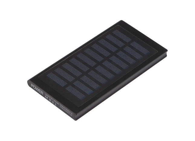 Metallische Solar Powerbank 8.000mAh - Schwarz Zuverlässige, Umweltfreundliche Energiequelle TK Gruppe® Grosshandel 