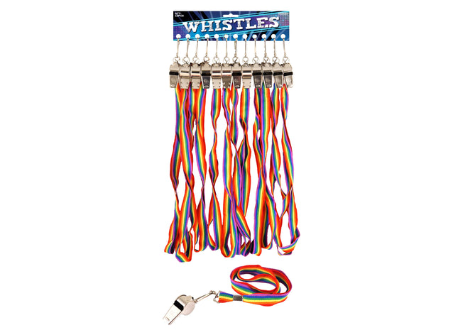 Metallpfeife 5,5 cm mit robustem Lanyard 80 x 2 cm, Trillerpfeife für Sport & Training TK Gruppe® Grosshandel 