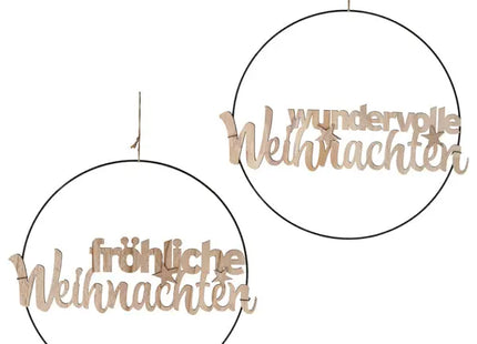 Metallring mit Schriftzug, 2er-Set, 35 cm Durchmesser – Festliche Wanddeko | Moderne Ringe TK Gruppe® Grosshandel 