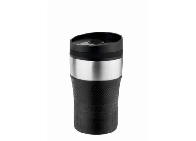 Metmaxx 250ml Thermotasse CremaOfficina - Elegantes Schwarz-Silber Design TK Gruppe® Grosshandel 