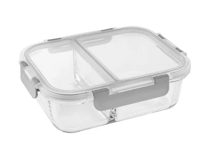Metmaxx Lunchbox TheGourmetLunchBox - Transparent Hellgrau Praktisch & Stilvoll Premium Aufbewahrung TK Gruppe® Grosshandel 
