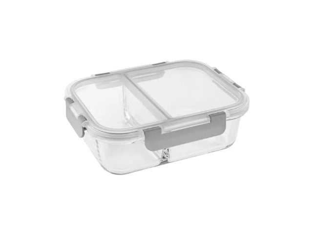 Metmaxx Lunchbox TheGourmetLunchBox - Transparent Hellgrau Praktisch & Stilvoll Premium Aufbewahrung TK Gruppe® Grosshandel 