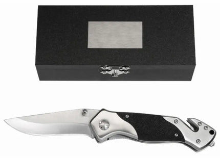 Metmaxx Rettungsmesser Cut&Rescue - Silber und Schwarz, robust und vielseitig TK Gruppe® Grosshandel 