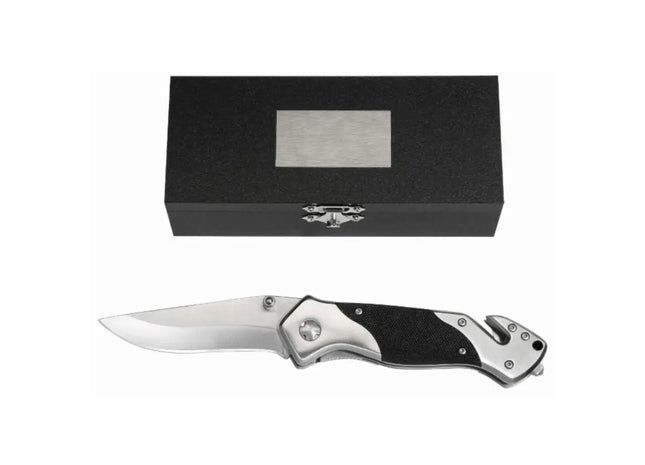 Metmaxx Rettungsmesser Cut&Rescue - Silber und Schwarz, robust und vielseitig TK Gruppe® Grosshandel 