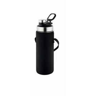 Metmaxx ThermoGourmet XXL Glas-Isolierflasche, 1 Liter - Schwarz, Transparent, Silber TK Gruppe® Grosshandel 