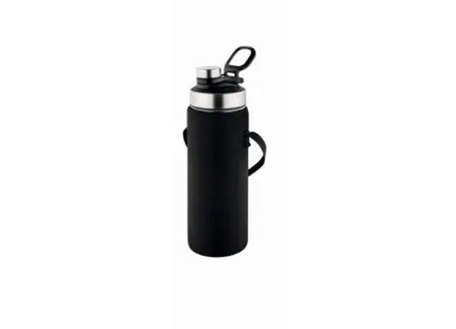 Metmaxx ThermoGourmet XXL Glas-Isolierflasche, 1 Liter - Schwarz, Transparent, Silber TK Gruppe® Grosshandel 