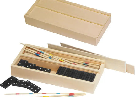 Mikado und Domino Foligno - Weiß: Kombination aus zwei klassischen Spielen für abwechslungsreichen Spielspaß TK Gruppe® Grosshandel 