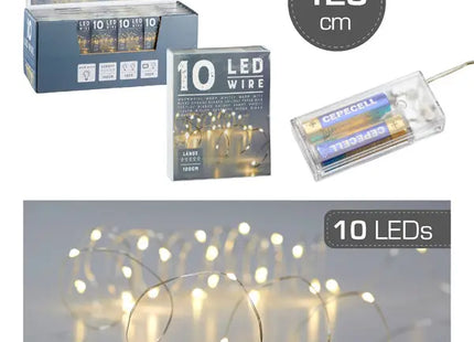Mikro-LED-Lichterkette, 10 helle LED, 120 cm Länge - Perfekte dekorative Beleuchtung TK Gruppe® Grosshandel 