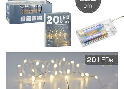 Mikro-LED-Lichterkette, 20 helle LED, 220 cm - Ideal für dekorative Beleuchtung TK Gruppe® Grosshandel 