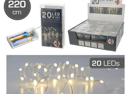 Mikro-LED-Lichterkette, 20 helle LED, Timer, 220 cm - Perfekte dekorative Lichtkette TK Gruppe® Grosshandel 