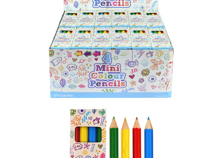 Mini-Bleistifte 8,5 cm, 4er-Pack im Karton, sortierte Farben TK Gruppe® Grosshandel 