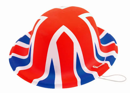 Mini Bowler Hut Union Jack Aus Kunststoff - Britisches Flaggen Kostümzubehör TK Gruppe® Grosshandel 
