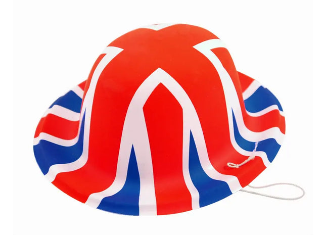 Mini Bowler Hut Union Jack Aus Kunststoff - Britisches Flaggen Kostümzubehör TK Gruppe® Grosshandel 