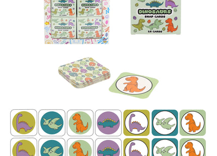 Mini Dinosaurier Snap-Spiel, 28 Karten, 5x5 cm TK Gruppe® Grosshandel 