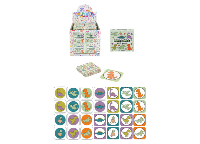 Mini Dinosaurier Snap-Spiel, 28 Karten, 5x5 cm TK Gruppe® Grosshandel 