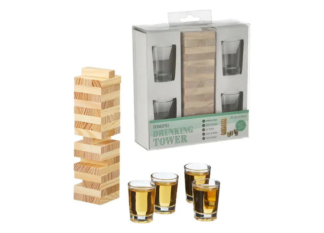 Mini Drunking Tower Trinkspiel – Spannender Party-Spaß für Erwachsene TK Gruppe® Grosshandel 