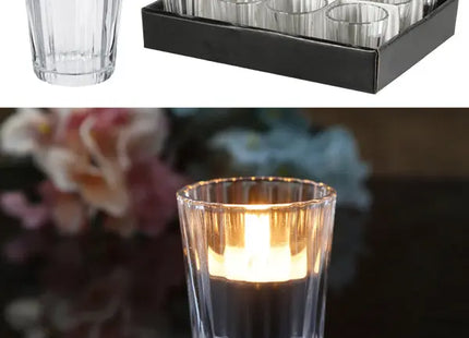 Mini Glas-Windlicht, 6cm Hoch, Eleganter Kerzenhalter für Gemütliches Ambiente TK Gruppe® Grosshandel 