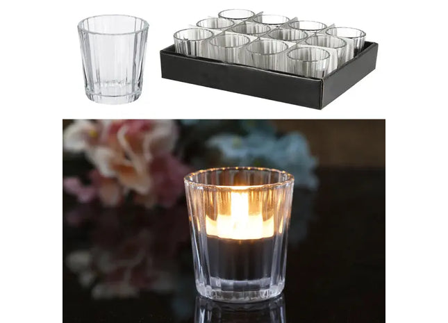 Mini Glas-Windlicht, 6cm Hoch, Eleganter Kerzenhalter für Gemütliches Ambiente TK Gruppe® Grosshandel 